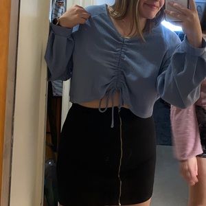 Blue Long Sleeve Crop